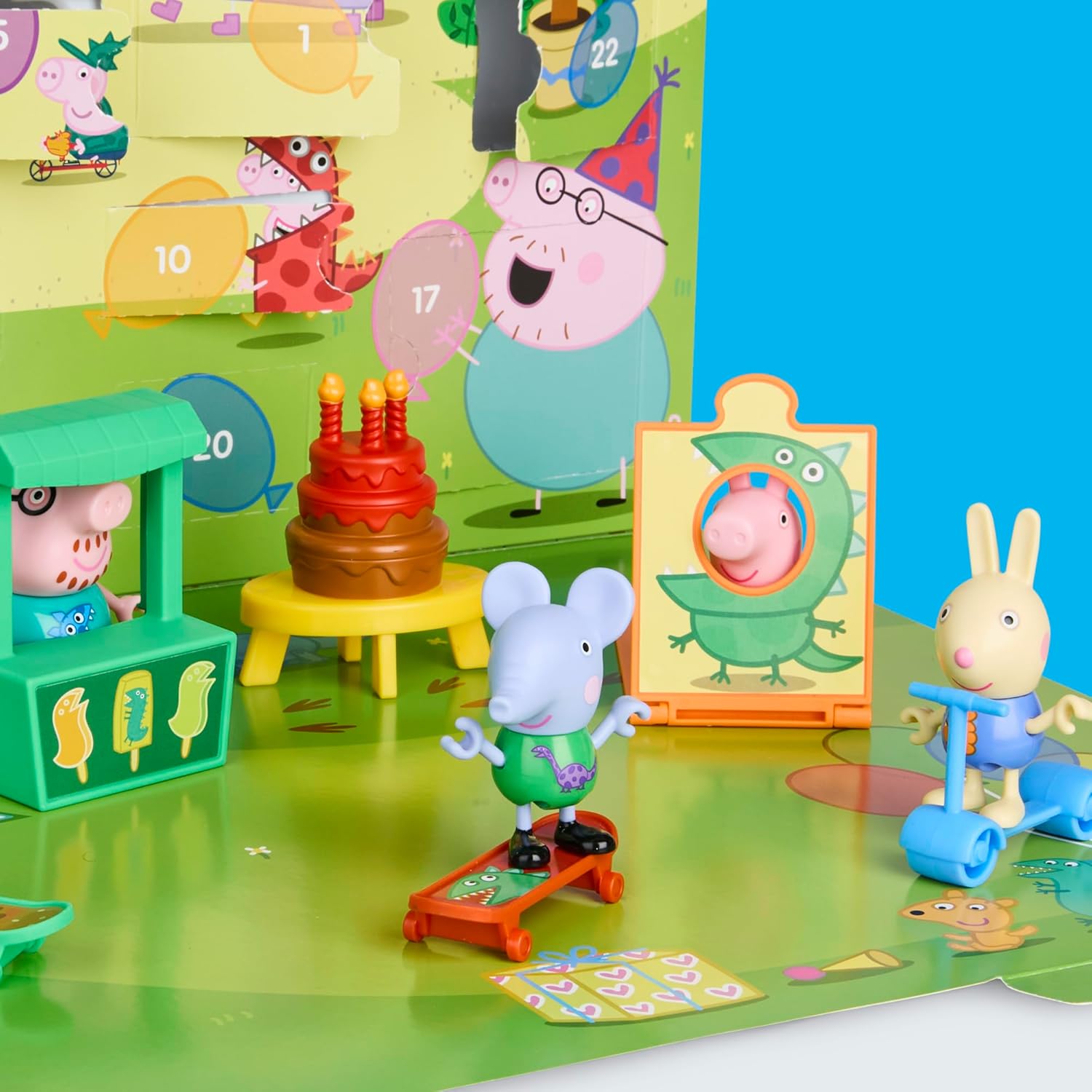 Peppa Pig George's Party Advent Calendar - 24 Surprise Toys & Stickers | Fun Preschool Gift for Ages 3+