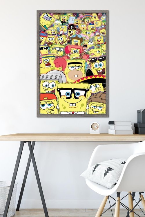 Trends International Nickelodeon Spongebob - Disguise Wall Poster, 22.375" x 34", Barnwood Framed Version