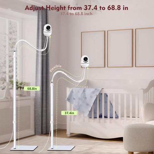 HelloBaby Baby Monitor Floor Stand - Adjustable Height 37.4-69 Inches | Universal Camera Mount for Nursery Safety