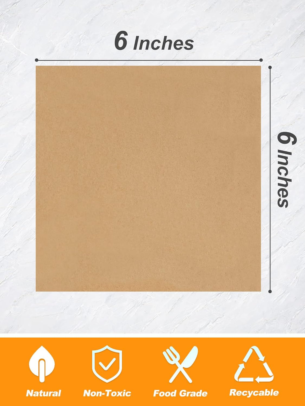 SMARTAKE Wax Paper - 6 x 6 Inches Non-Stick Hamburger Patty Paper | 1000 Pcs for Food Wrapping, Picnics & Parties
