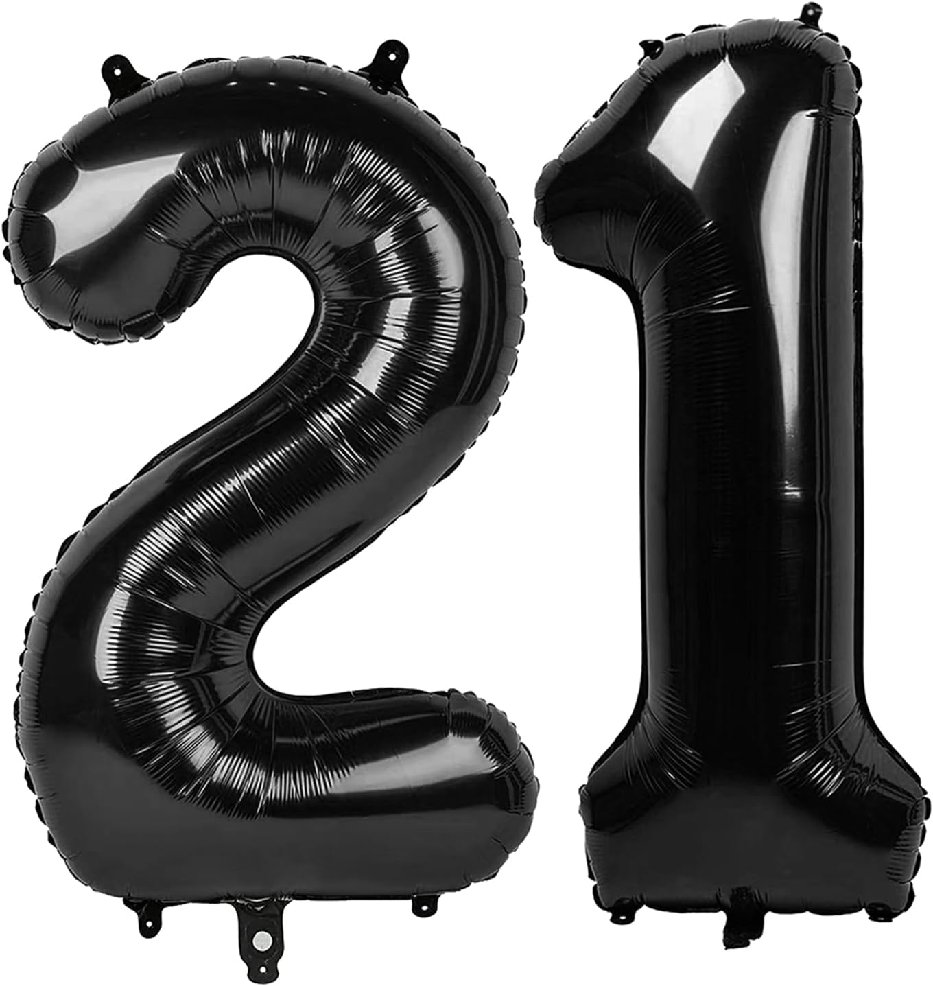 Number 21 Foil Balloon - 40 Inch Giant Black Balloon for 21st Birthday Party Decorations