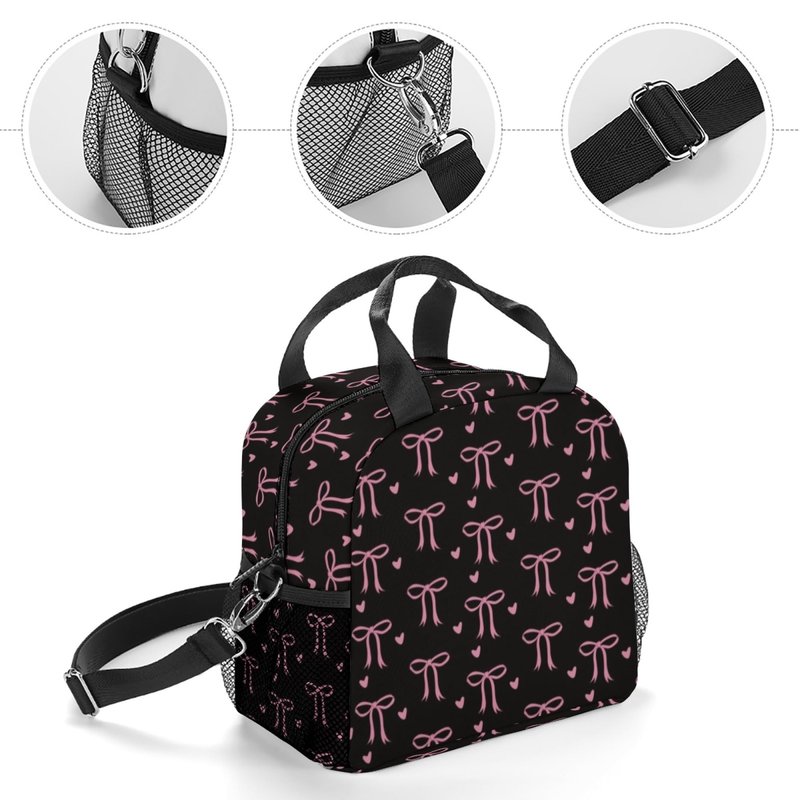 WOBAGMEN Lunch Bag for Boys,Video Game Lunch Box Insulated Lunch Bag With Adjustable Shoulder for girls kids,Small Reusable Lunch Bags for Work School