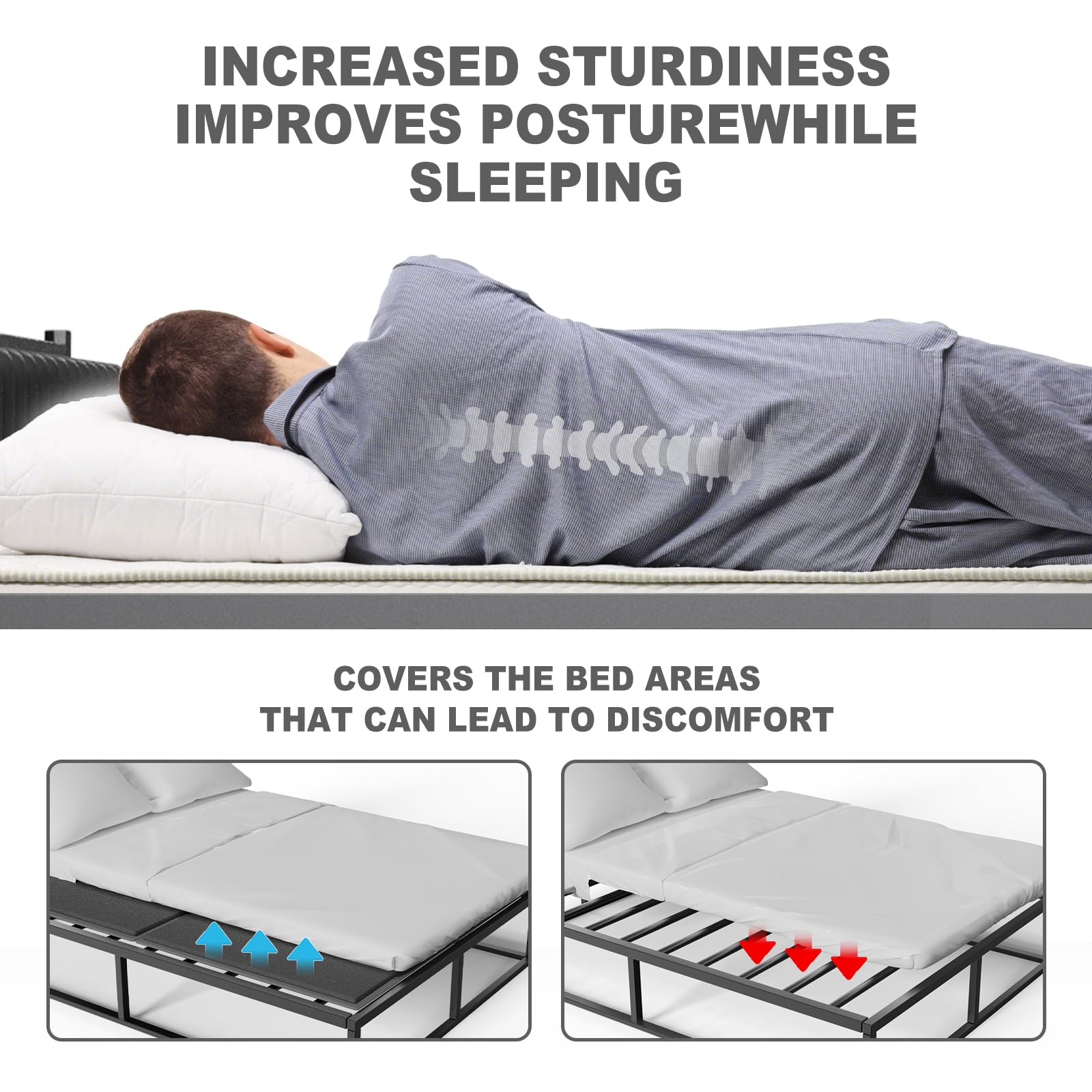 Imperius Folding Spring Box, 10MM, Bed Support Flat Noodles,Full Size 54x75'' ﻿Light and Thin, Breathable, Noise Minimizing,Moisture Resistant Bunkieboards