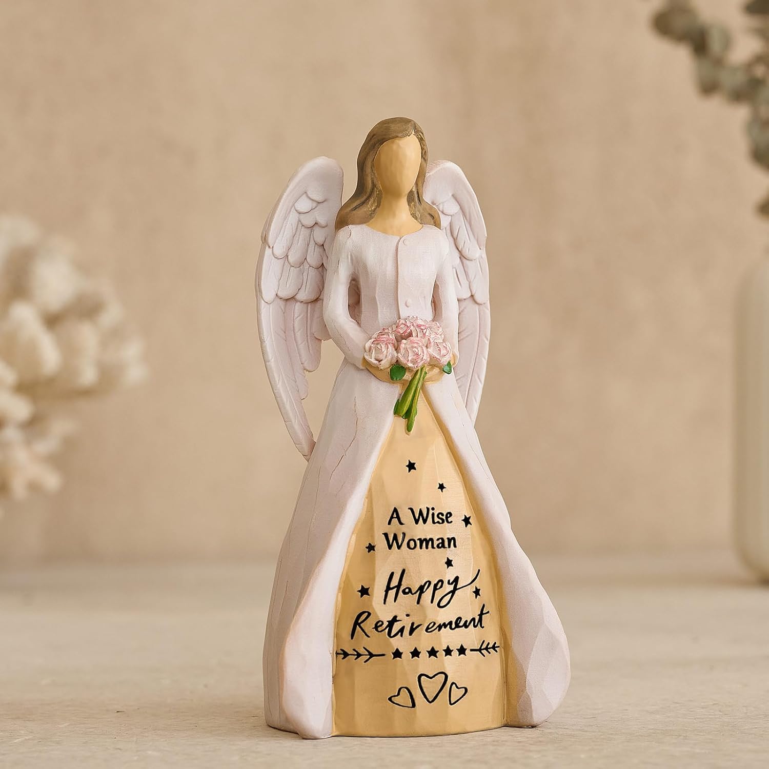 NAN ZAI NAN FANG Retirement Gifts for Women | Funny Hand-Painted Angel Figurine - 5.5" Personalized Gift for Coworkers, Teachers, Nurses & Friends
