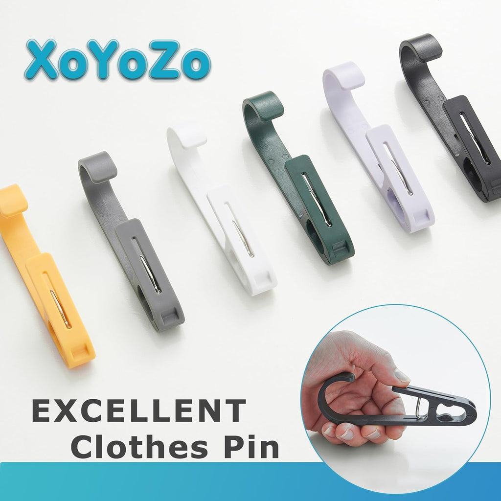 XoYoZo Laundry Hooks - Versatile Clips Hanger Organizer for Socks, Boots, Bras & Towels | 4 Pcs Black