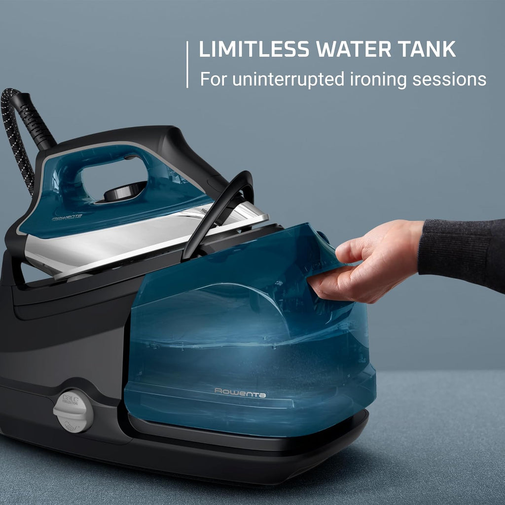 Rowenta Professional Iron Steamer - Fast Heat Up with Stainless Steel Soleplate | 1.1L Removable Tank, 1800 Watts, Blue