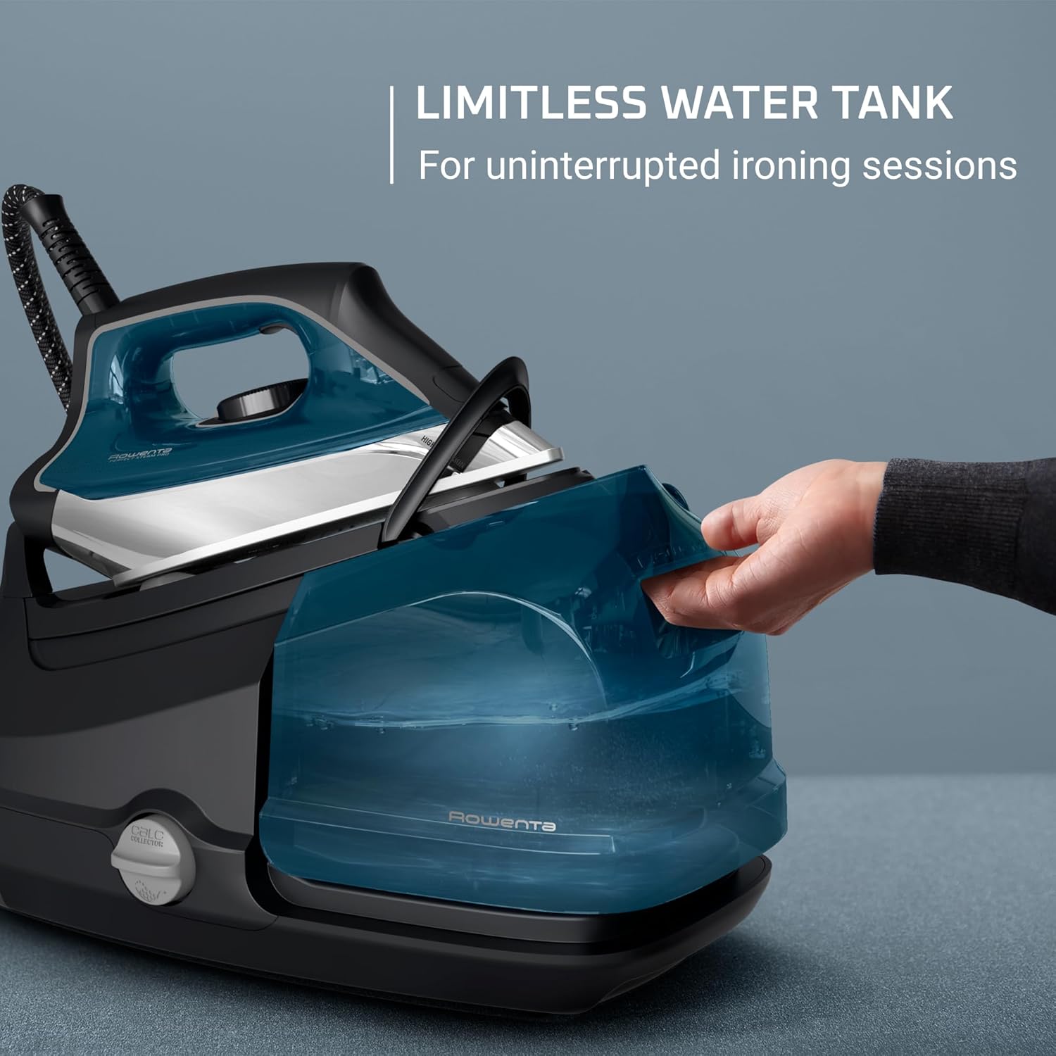 Rowenta Professional Iron Steamer - Fast Heat Up with Stainless Steel Soleplate | 1.1L Removable Tank, 1800 Watts, Blue