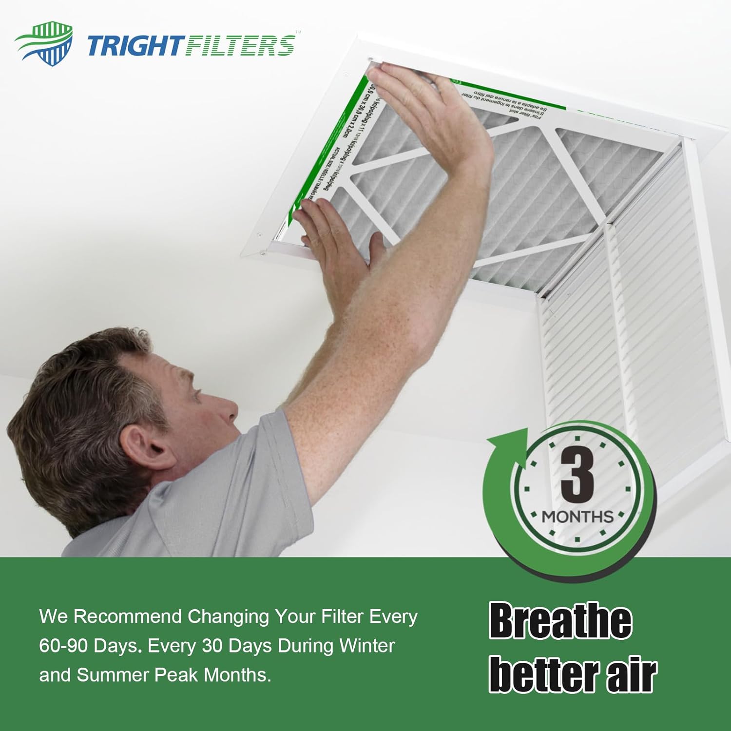 TRIGHTFILTERS 20x20x1 Air Filter - Durable MERV 8 Pleated HVAC & AC Replacement | 2-Pack