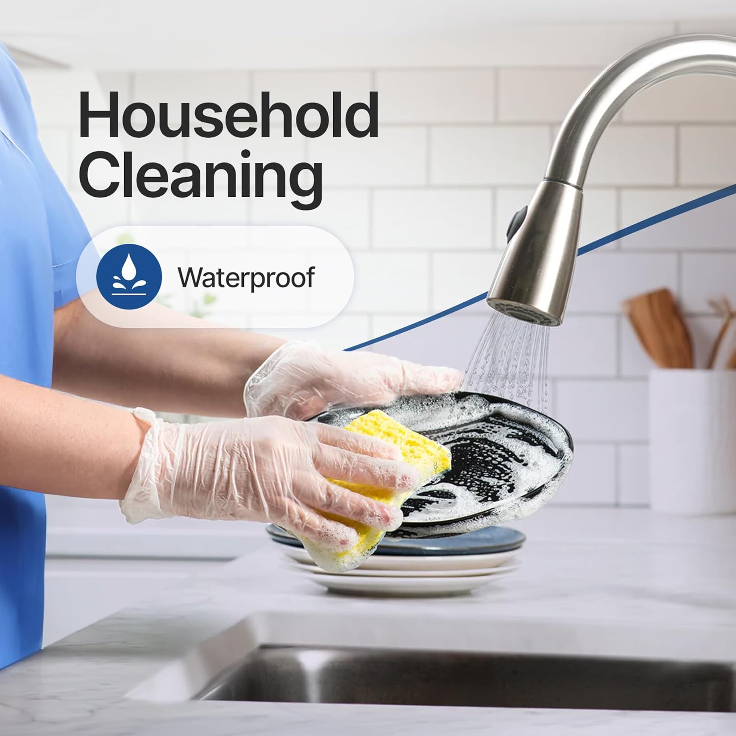 Schneider Clear Vinyl Exam Gloves - Latex-Free, Disposable & Powder-Free | Food Safe, 4 Mil Thickness
