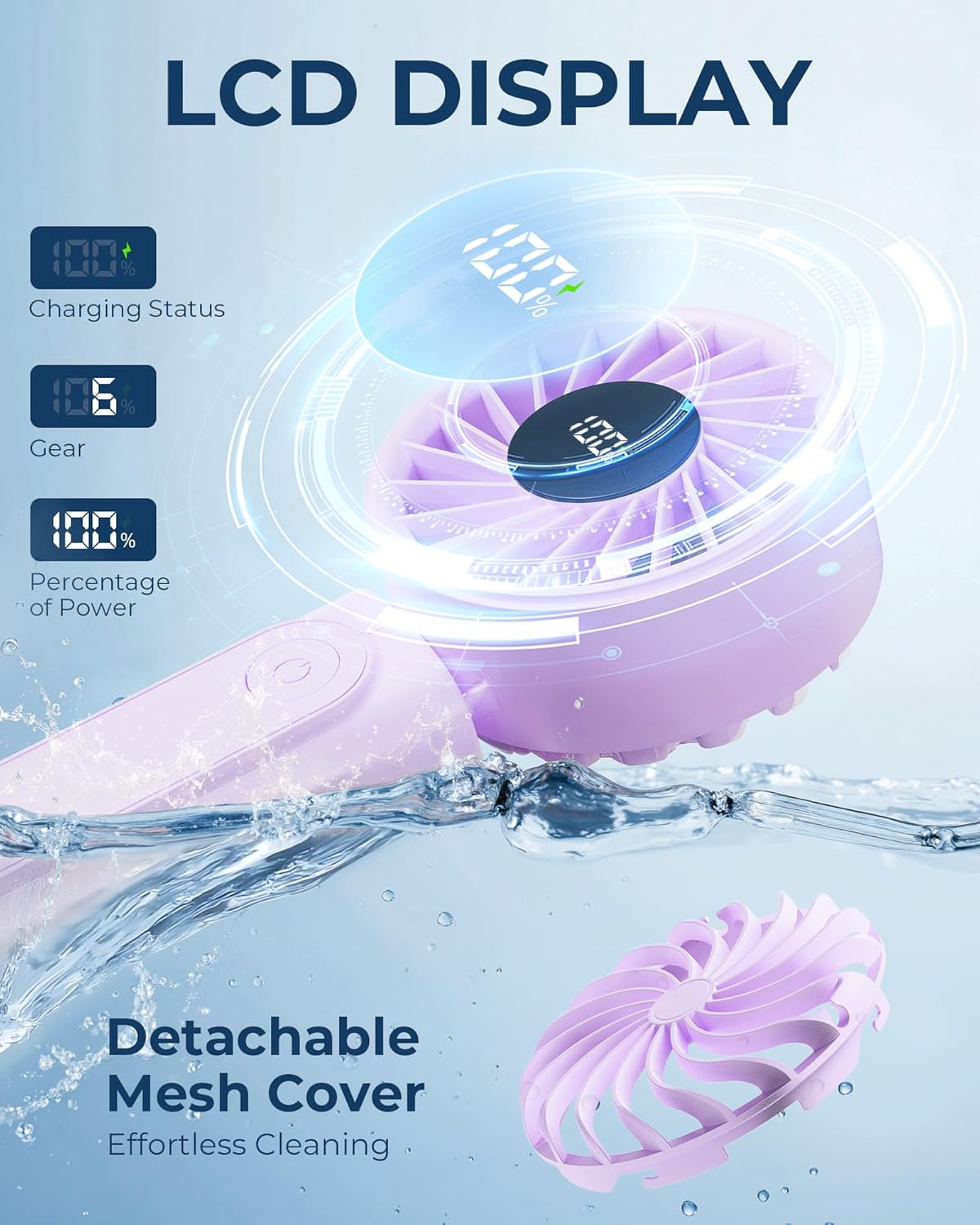 Peiyuu Portable Fan - 4000mAh USB Rechargeable Mini Desk Fan with 180° Foldable Design | Ultra Quiet, Pocket Size