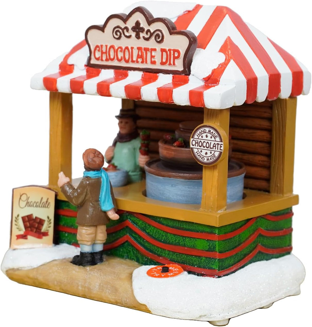 Regine Switzerland Christmas Village House - Chocolate Shop with LED Lights & Moving Table