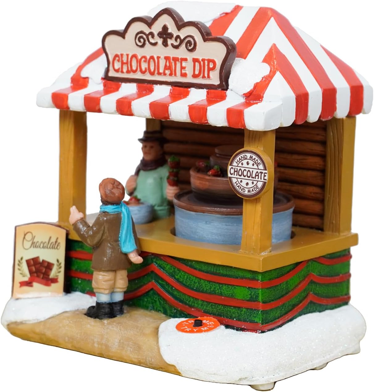 Regine Switzerland Christmas Village House - Chocolate Shop with LED Lights & Moving Table
