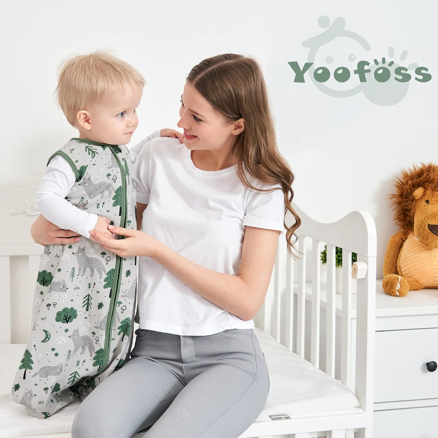 Yoofoss Baby Sleep Sack - 100% Organic Cotton Wearable Blanket for 12-18 Months | Lightweight 2-Way Zipper Design