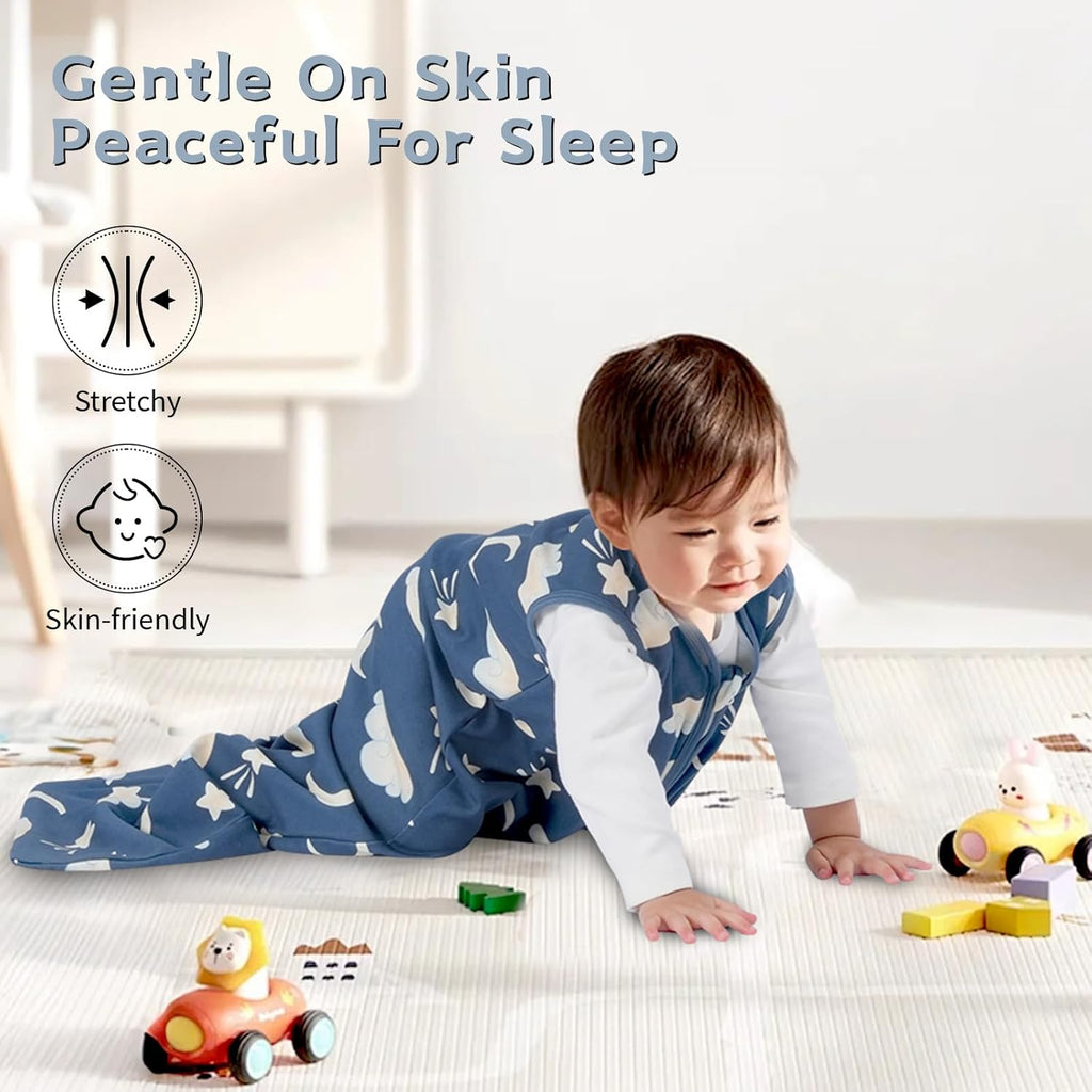 Skiennix Baby Sleep Sack - 100% Cotton Wearable Blanket for Newborns | 0-6 Months, 3-Pack, 2-Way Zipper