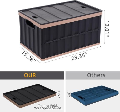 Citylife 64L Collapsible Storage Bins - Heavy-Duty Plastic Containers with Lids | 2-Pack for Easy Organization