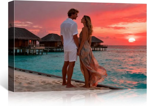 **High-End Custom Canvas Prints by [Brand Name] - Solid Wood Frame, Ready to Hang | Perfect Gift for Weddings, Home, Pets, Travel Photos (11"L x 14"W)**