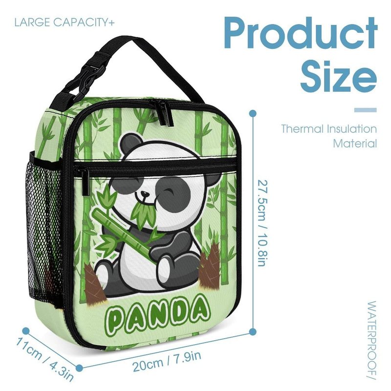 CaomeiWu Panda Backpack with Lunch Box & Pencil Case for Kids Girls Boys School, 16 Inch Cute Pandas Bookbag, School Backpack for Students Children, Lightweight, Large Capacity