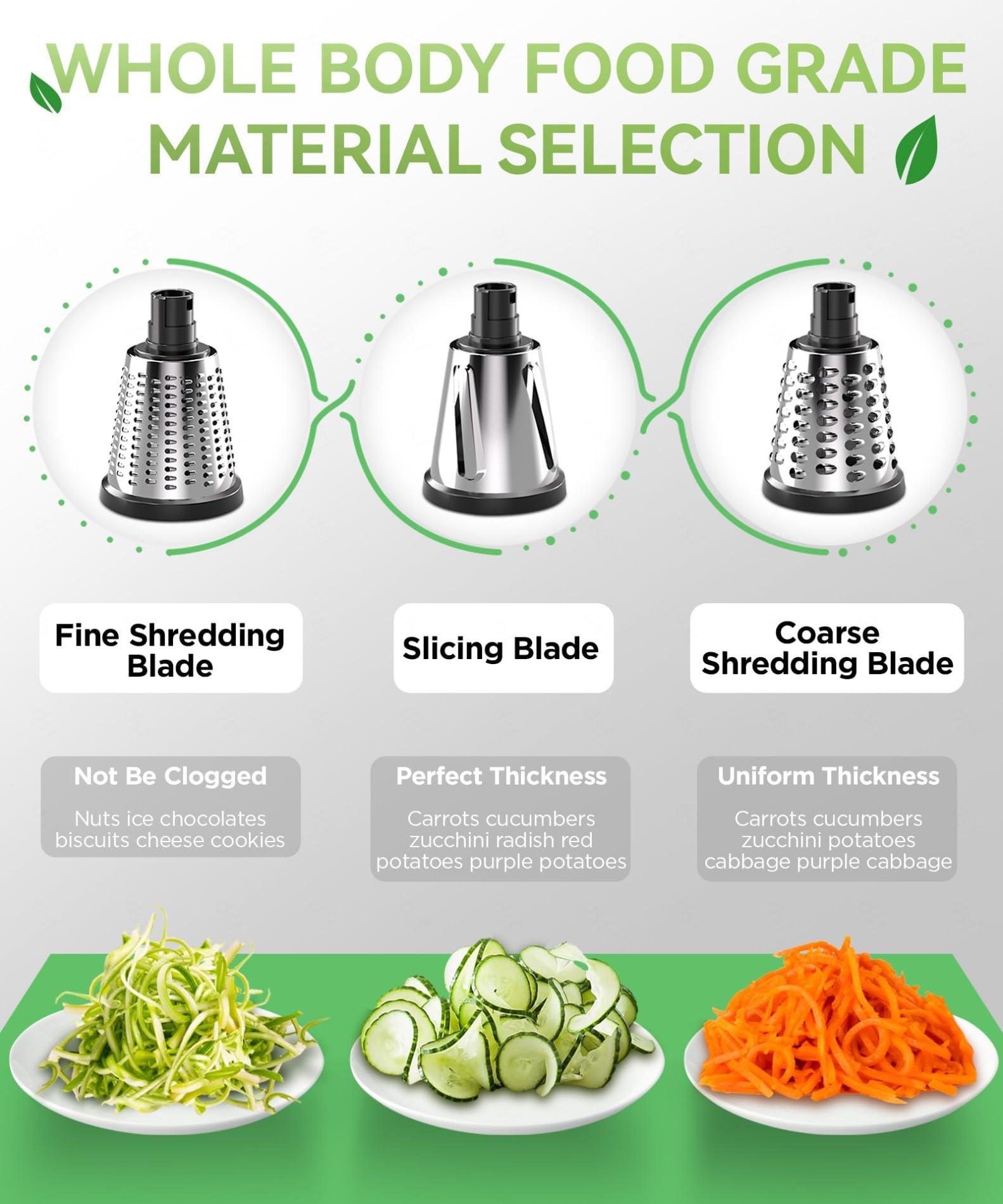 Rotary Cheese Grater, 3 in 1 Cheese Grater Replaceable Stainless Blades Cheese Shredder, Vegetable Slicer, Non-slip Suction Base, Easy to Clean Kitchen Gadgets