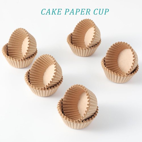 Brown Paper Cupcake Liners - 1000 Count Standard Baking Wrappers | Food-Grade Greaseproof Muffin Liners (1.4 Inch)
