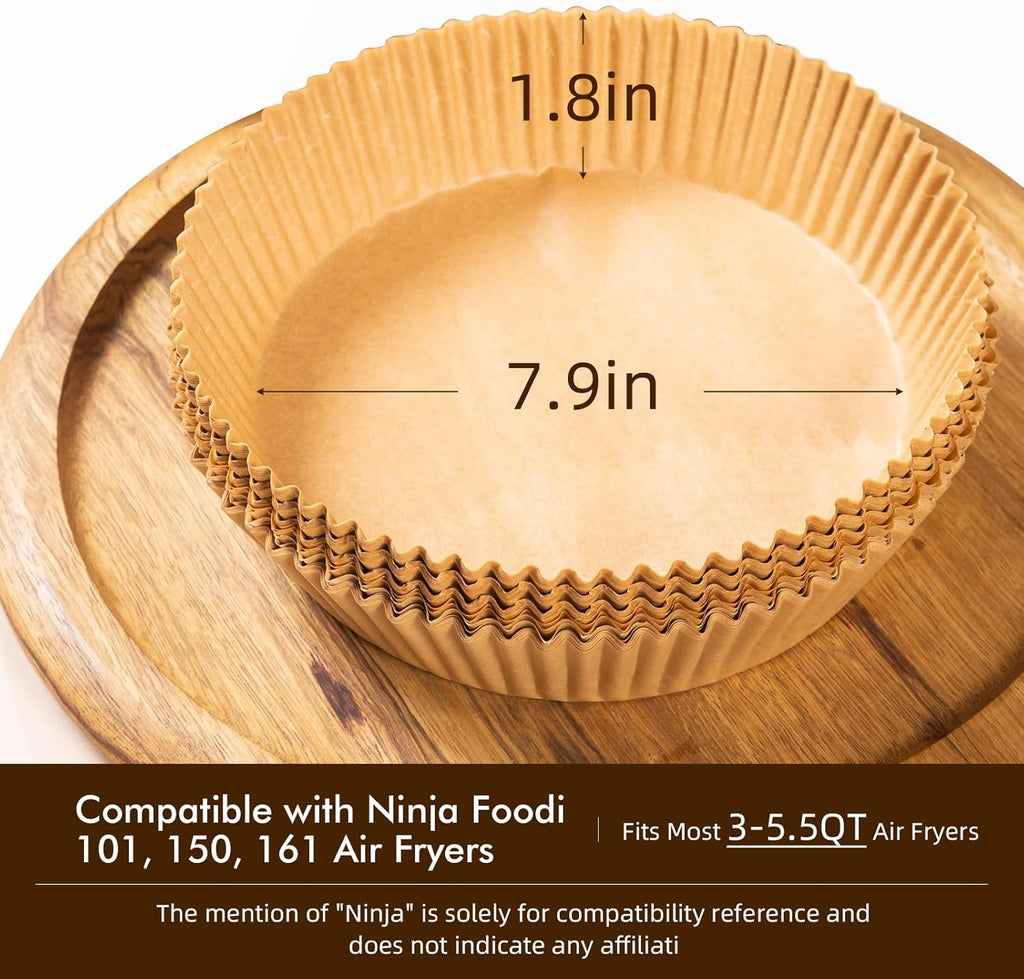 Ninja | 100PCS Non-Stick Disposable Parchment Paper - Easy Clean for 8-Inch Air Fryers