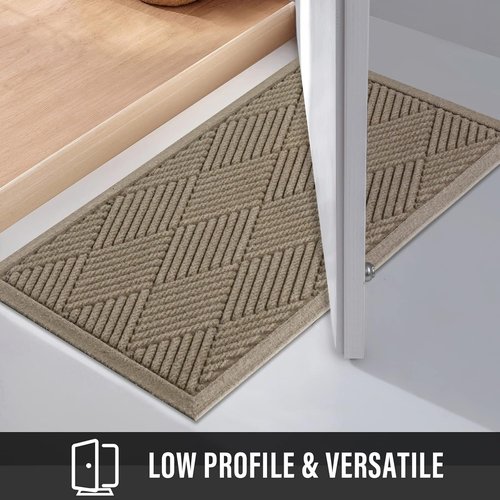 HIYARD Sturdy Front Door Mat - Absorbent, Non-Slip, Stain Resistant | 30" x 17", Beige