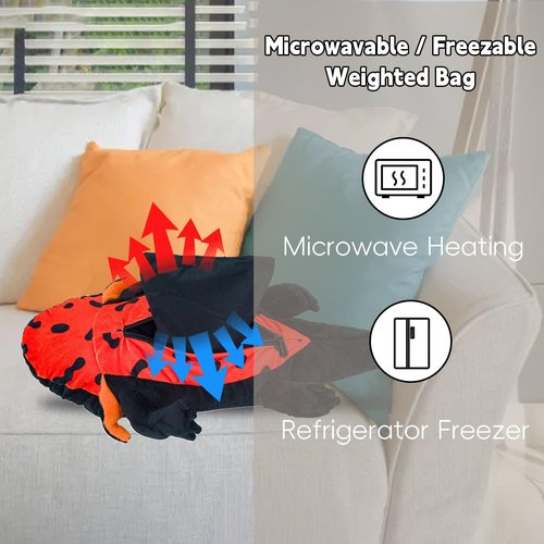capybaraflying Microwavable Axolotl Weighted Stuffed Animal, 30'' Axolotl Plush Toys, Heatable and Coolable Pad, Microwaveable Plush Pillow Gift for All Ages Stuffed Animals, Black…