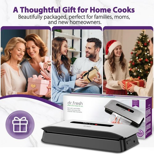 Food Vacuum Sealer Machine, 8-in-1 Food Vacuum Saver Sealer V20 with Moist & Dry Mode, External VAC, Bags and Cutter Included, Compact Lightweight Food Sealer for Home Kitchen Storage & Meal Prep