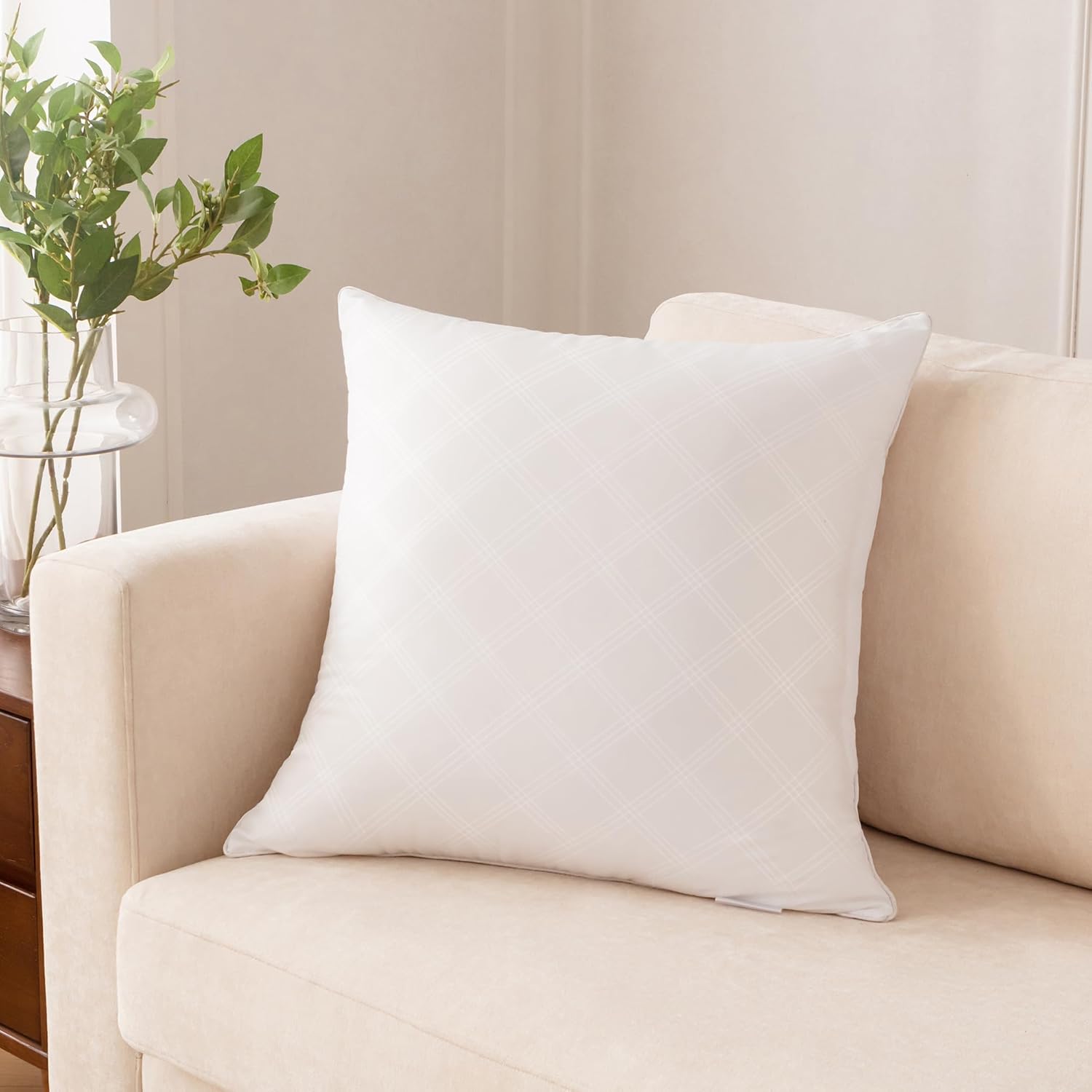 Oubonun Throw Pillow Inserts - Soft & Fluffy 18x18 Inches Cushion Stuffers | Pack of 2 for Sofa & Bed