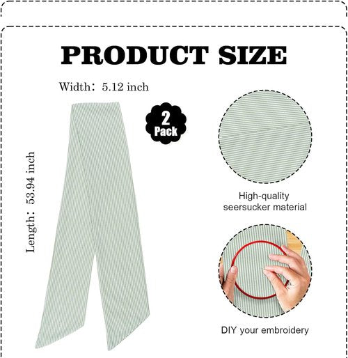 Green Striped Wreath Ribbon Set by [Brand Name] - 2 Pack, 5.12" Wide x 54.33" Long for St. Patrick's Day Decor