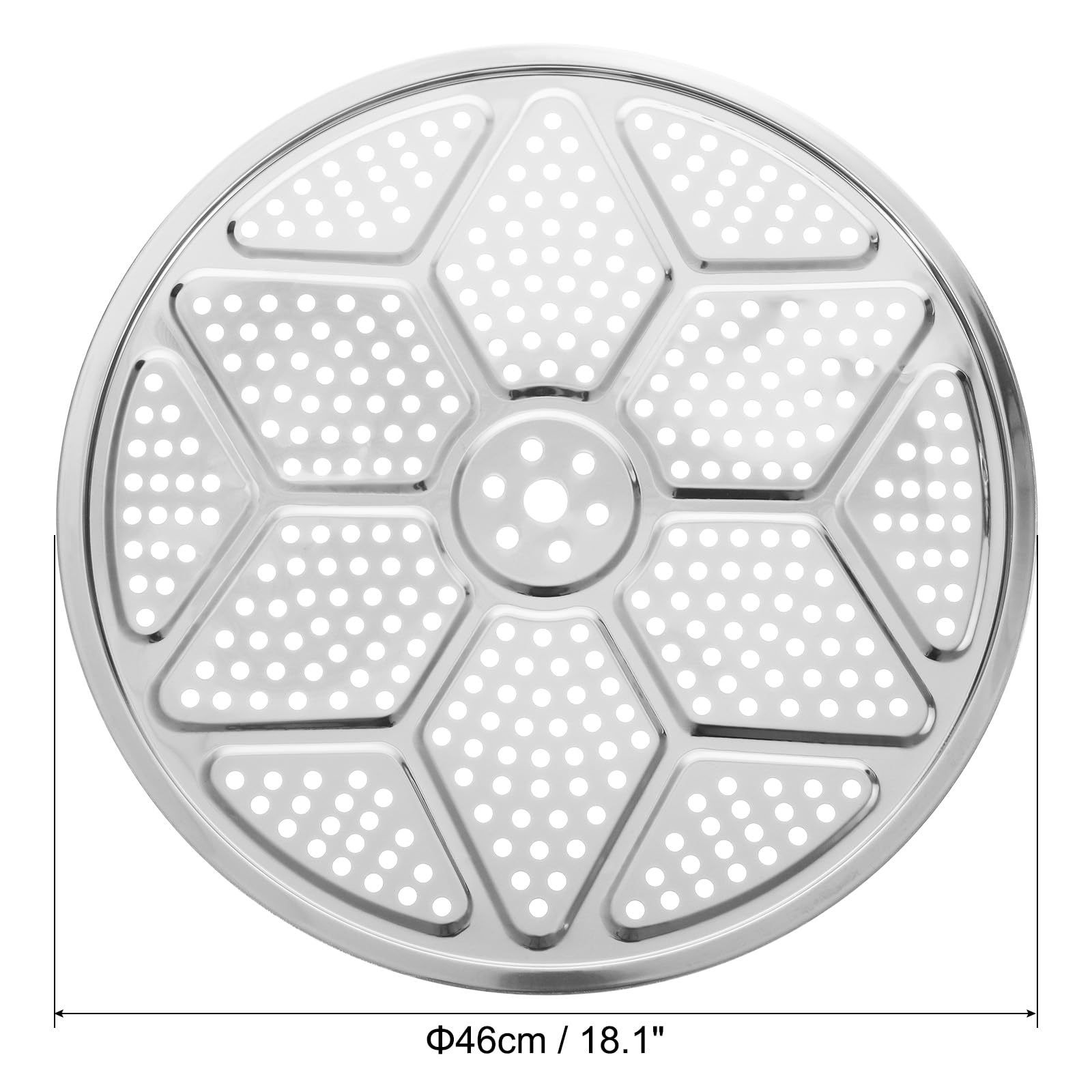 uxcell Stainless Steel Steamer Rack, 18.1 Inches Pot Steaming Tray Thicken Pressure Cooker Canning Racks for Steamer Cookware Pressure Cooker, Silver Tone