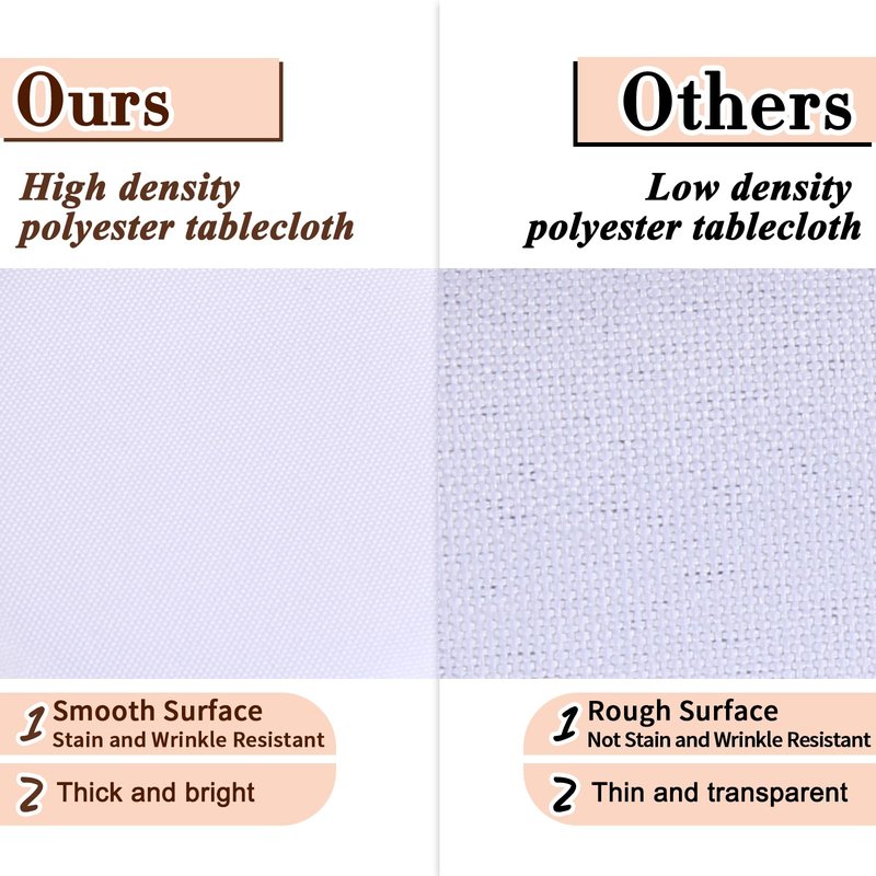 Kesfey 6 Packs White Table Cloths Rectangle 60 x 84 inch Washable Polyester Fabric White Tablecloths for 4 Feet Tables Stain and Wrinkle Resistant Reusable Table Covers for Parties Wedding Banquet