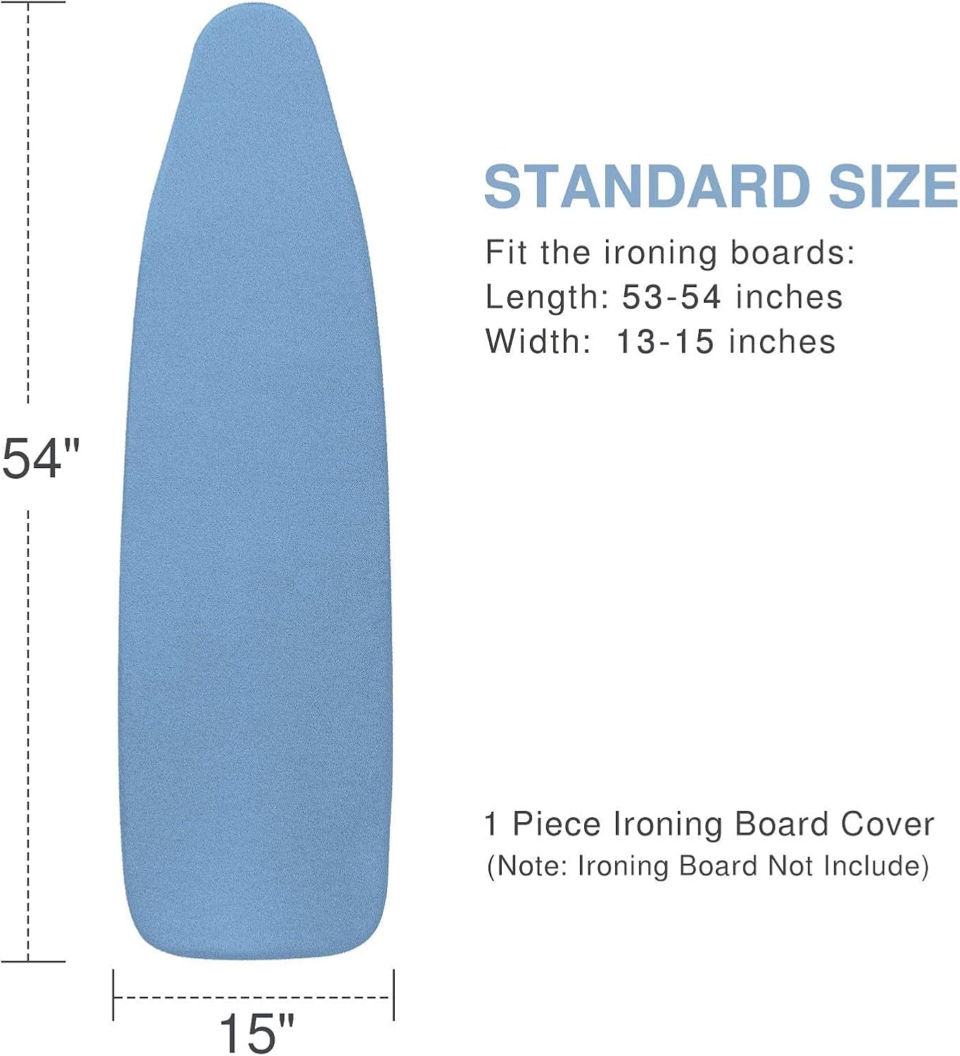VividPaw Ironing Board Cover - Heavy Duty Silicone Coated Pad, 15x54, Scorch Resistant, Blue