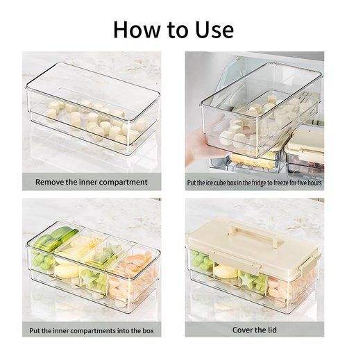 MineSign 3Pack Ice Chilled Condiment Caddy with 4 Removable Containers Taco Ingredient Server with Lid Cooled Garnish Caddy Tray for Taco Mimosa Bar Sauce Fruits&Veggies Mix