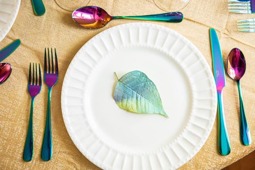 Nicole Miller 20-Piece Rainbow Flatware Set - Modern Stainles Steel Kitchen Utensils For A Stylish Dining, Service for 4