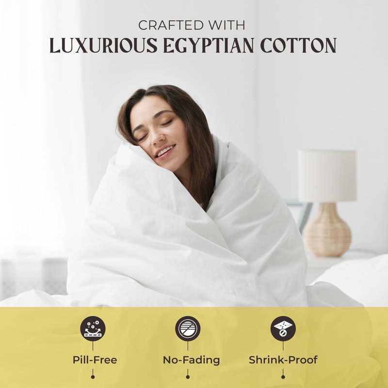 Mayfair Linen 100% Pure Egyptian Cotton Sheet Queen Size - Luxury 1000 Series Grandiose Collection Queen Size Sheets (6 PC, White), 16" Deep Pocket Sateen Weave Soft Cooling Hotel Bed Sheets Set
