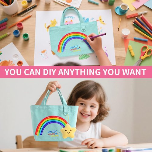 KIDJFGG 12 Pack Small Canvas Tote Bags, Mini Tote Bags Bulk for Women, DIY Blank Reusable Cute Sublimation Totes Bag with Handles & D Ring for Grocery, Mother's Day, Wedding Gifts (Multicolour)