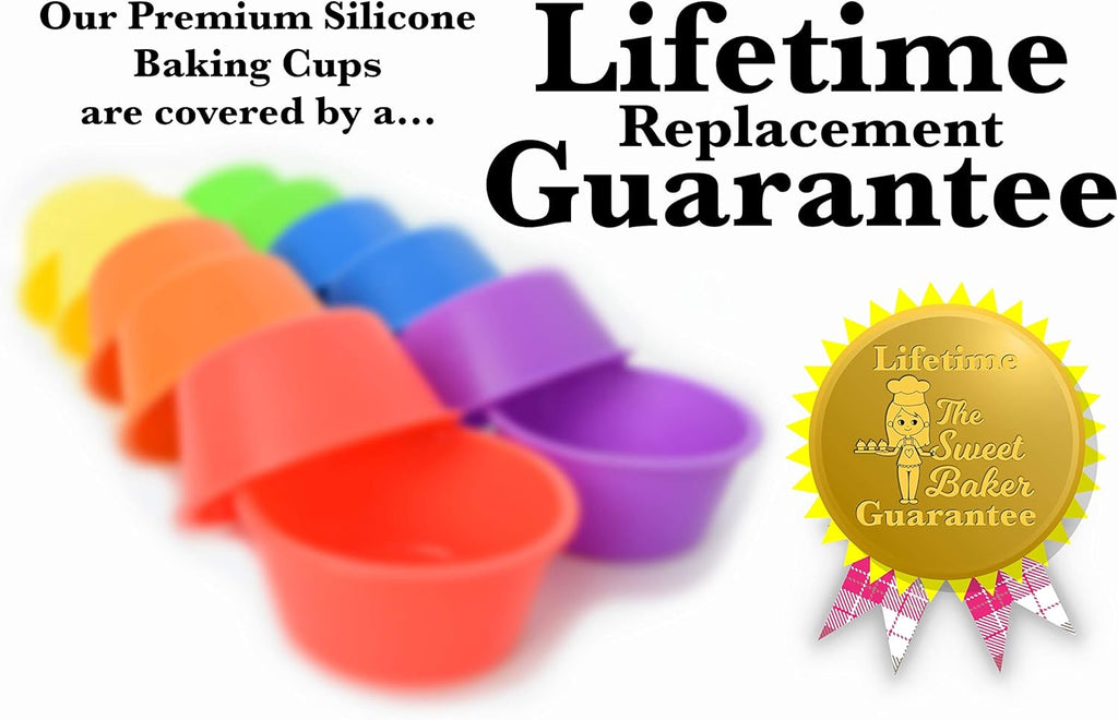 Professional Jumbo Silicone Baking Cups - Premium 12 Piece Set | Reusable, BPA-Free Cupcake & Muffin Pans