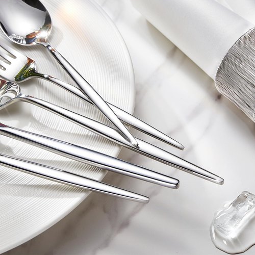 KINGSTONE 60-Piece Silverware Set | Premium 18/10 Stainless Steel Flatware for Home & Weddings