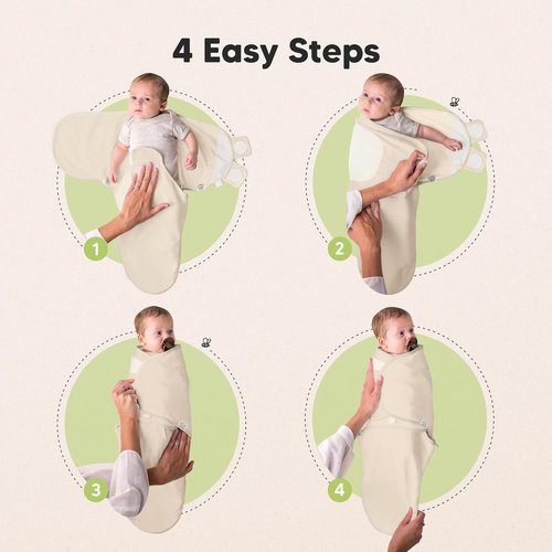 Bumble Bear Baby Swaddle Sleep Sacks - 3-Pack Zipper Swaddles for Newborns 0-3 Months, Soft & Durable