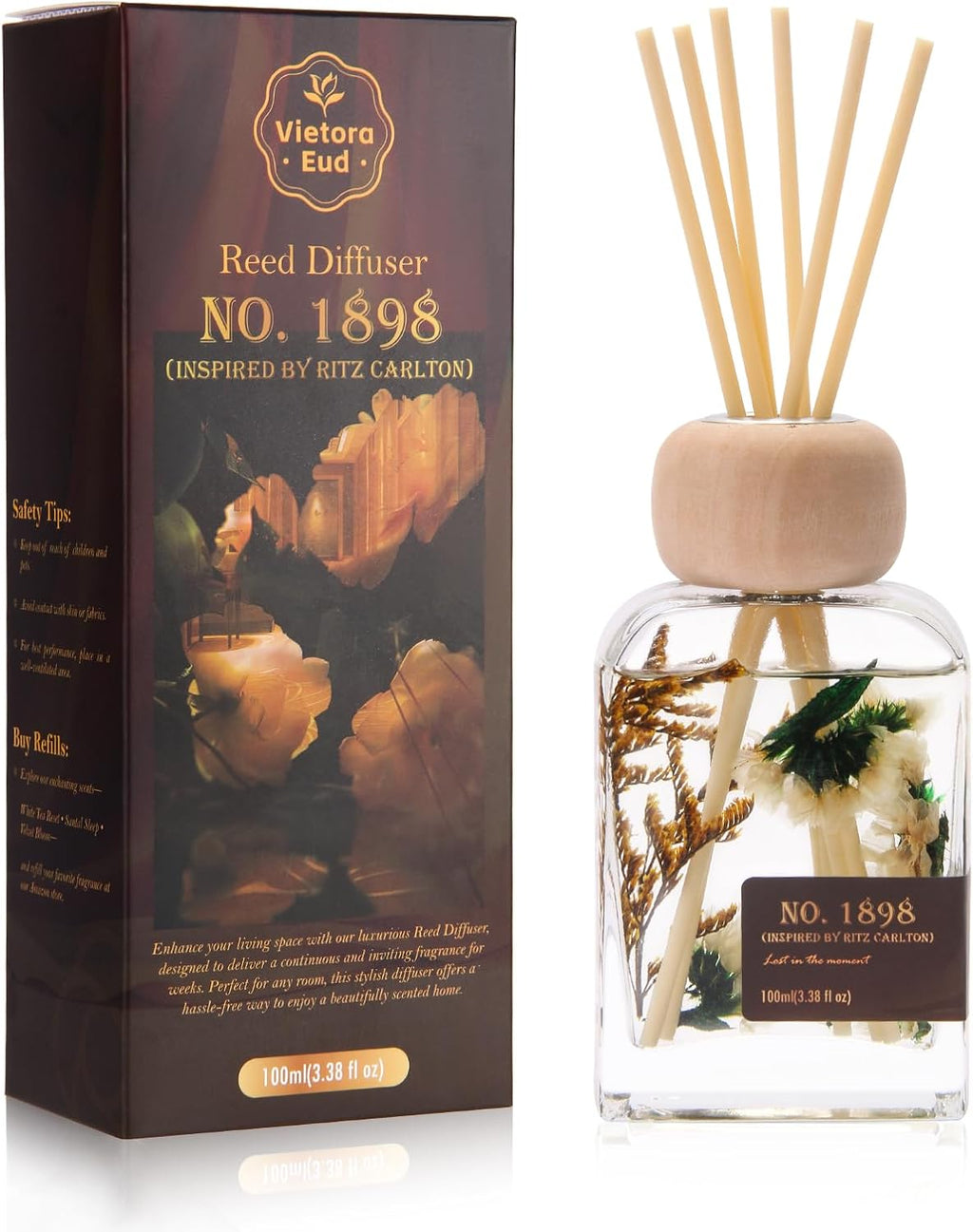 Ritz Carlton Luxury Reed Diffuser - 100ml | No.1898 Hotel Collection | Long-Lasting Home & Office Scent