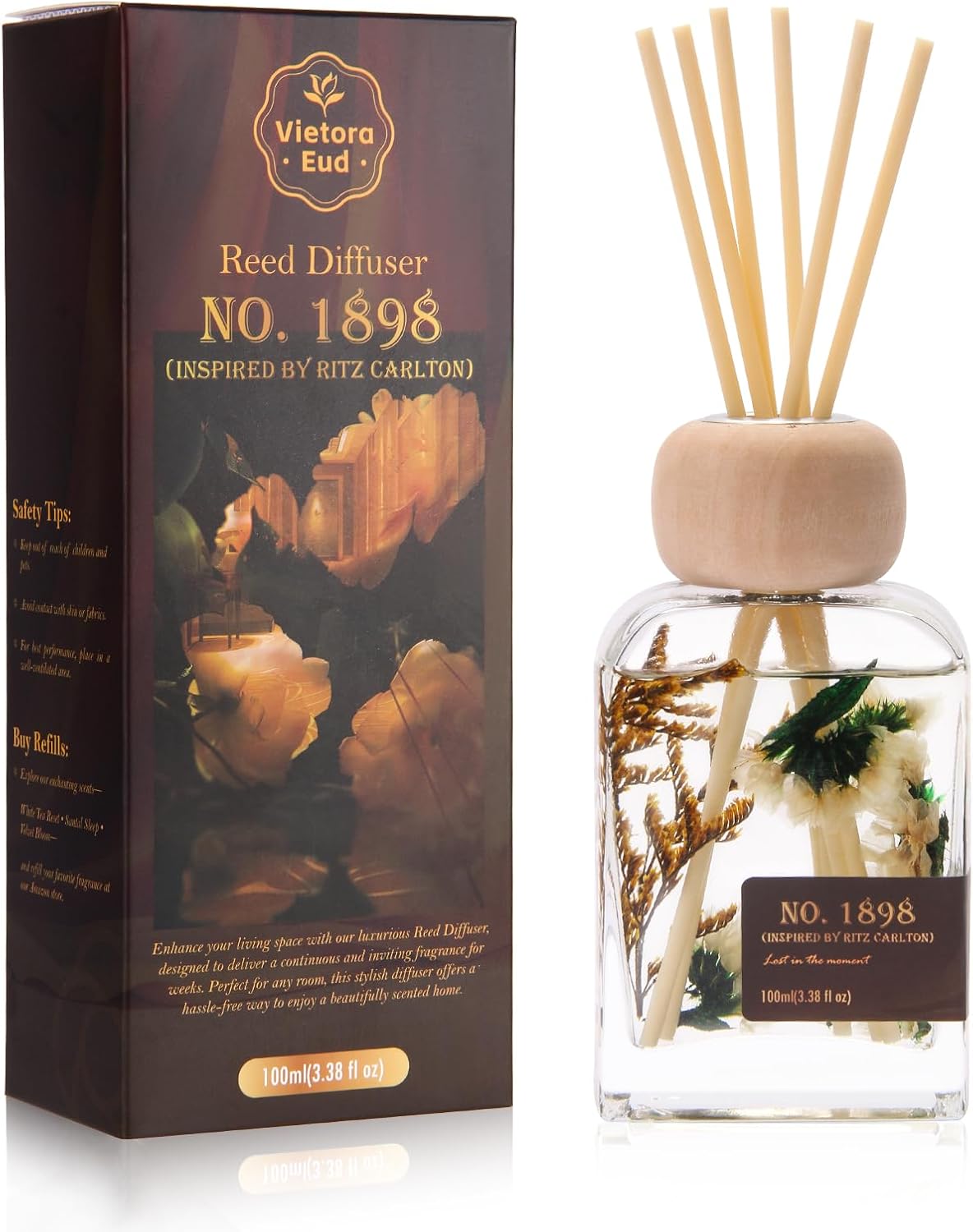 Ritz Carlton Luxury Reed Diffuser - 100ml | No.1898 Hotel Collection | Long-Lasting Home & Office Scent
