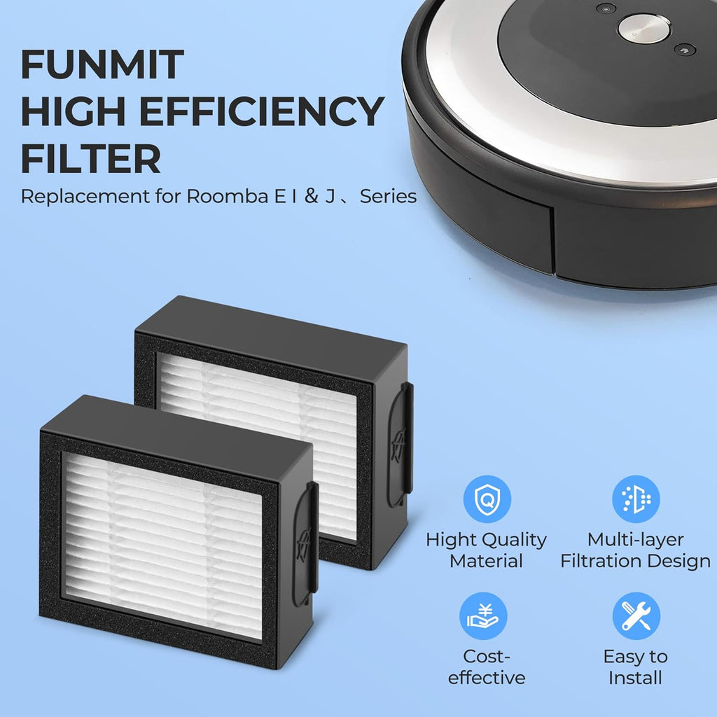 Roomba | High-Efficiency Filter Replacement for E, I, & J Series | 6-Pack + Cleaning Brush