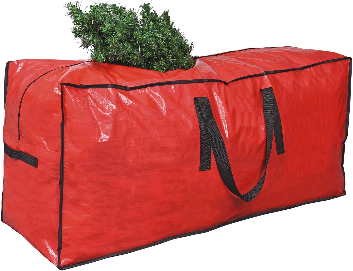 Primode Christmas Tree Storage Bag - Fits Up to 7.5 Ft Disassembled Tree | 45"x15"x20" Red Zippered Case