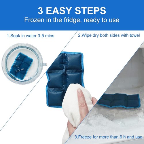 Blobuste Ice Packs - Reusable Flexible Gel Cold Packs | 4PCS BPA-Free Leakproof Set for Lunch Boxes & Coolers