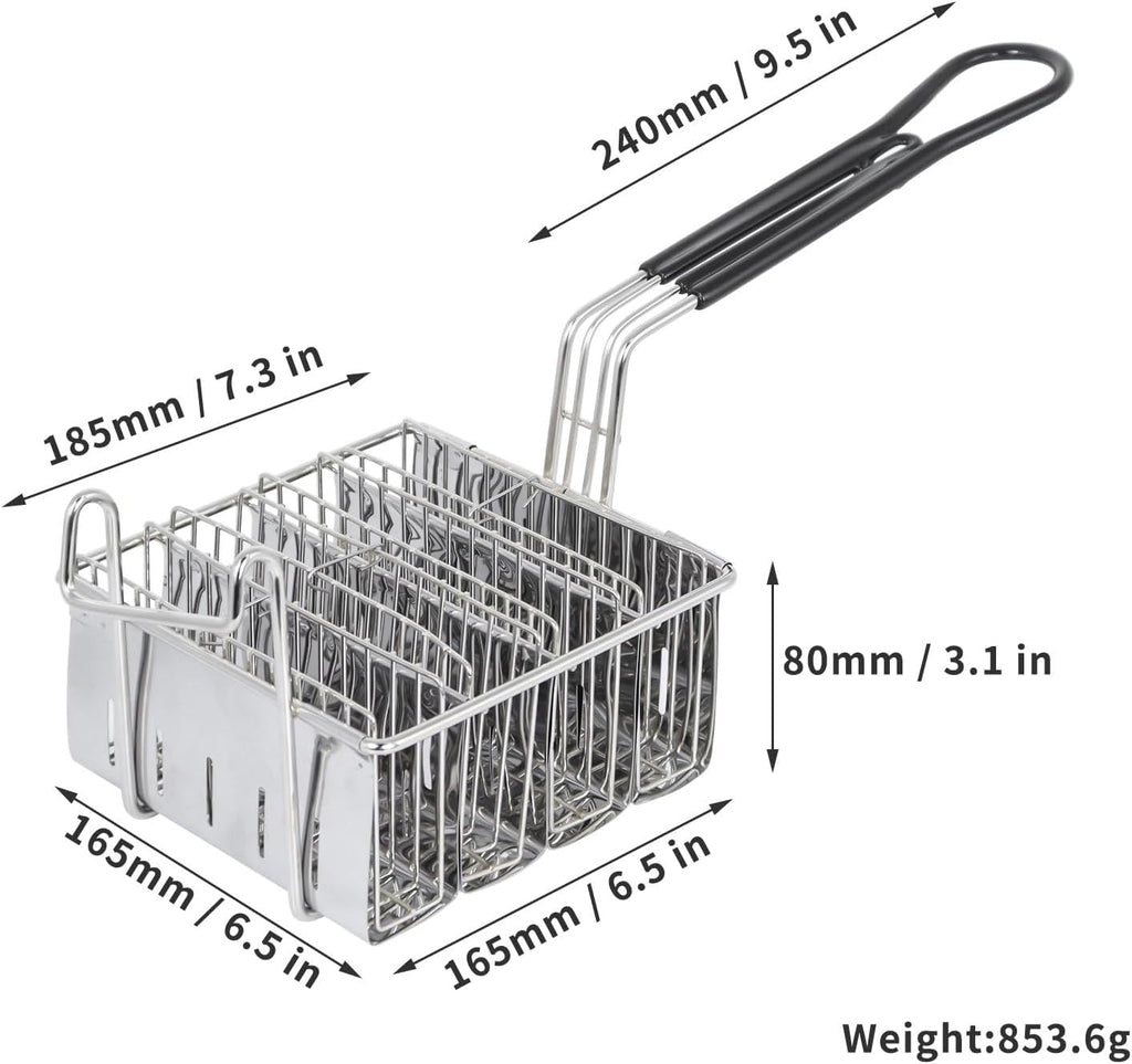Skiennix Taco Fryer Basket - Stainless Steel Deep Fryer with Handle for Perfect Taco Shells