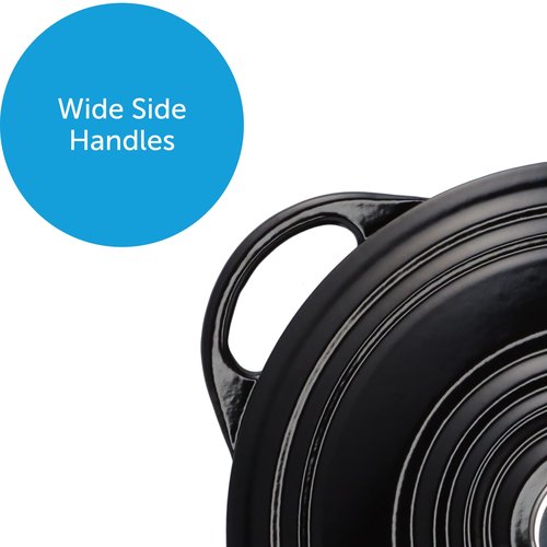 BK Bourgogne Enameled Cast Iron Induction 4.2QT Nonstick Braiser, PFAS Free, Dishwasher Safe, Jet Black