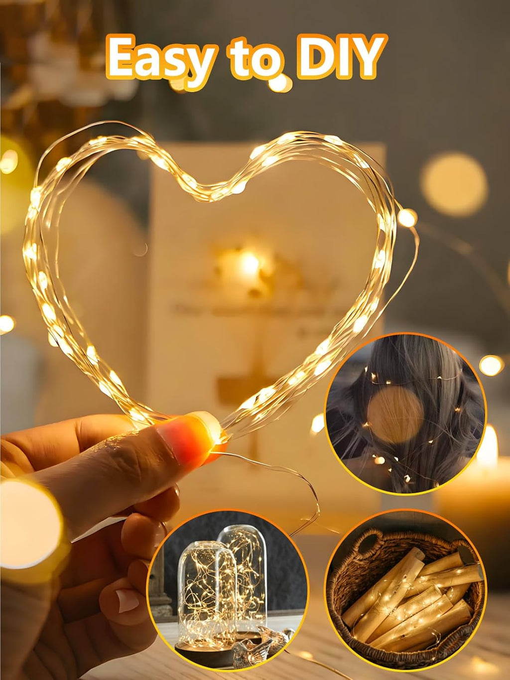 Skiennix 100 LED Fairy Lights - Waterproof 33FT Twinkle String Lights with Remote & Timer | Warm White