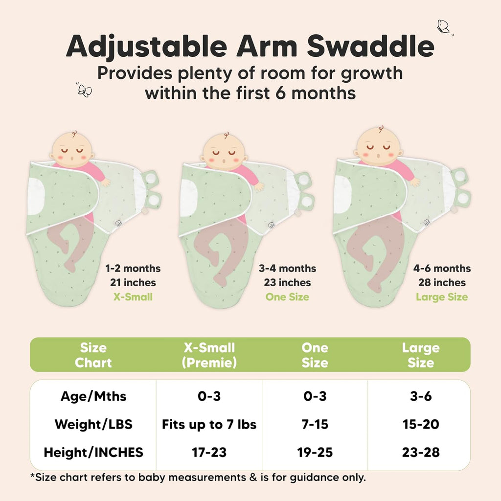 Skiennix Organic Baby Swaddle Sleep Sacks - Soft & Snug Newborn Blankets for Infants 3-6 Months | Bunnies, Large