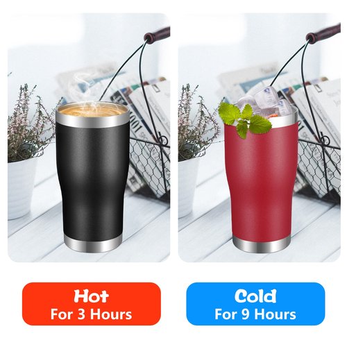 VEGOND 20oz Tumbler Stainless Steel Tumbler Cup with Lid And Straw Vacuum Insulated Double Wall Travel Coffee Mug(Black 12 Pack)