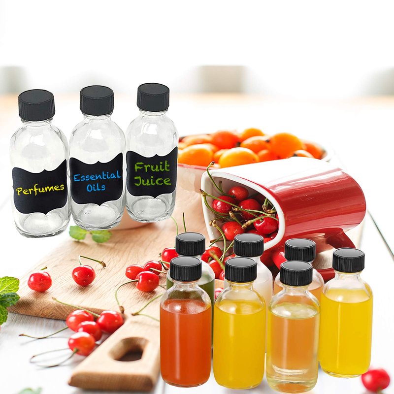 Z-synka 28Pack Whiskey Sample Bottles 2oz,Glass Shot Bottles with Caps for Juice,Wellness Ginger Shots,Bourbon Whiskey,Vanilla Oils,Hot Sauce,Mini Travel Essential Container,NO Leakage
